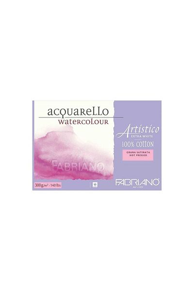Fabriano Artistico Extra White 300gr Watercolor Block - 18x26 cm 20yp Hot Print