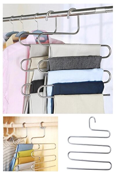 Parmeva Umeraș pentru garderobă pentru pantaloni din metal cu 5 straturi