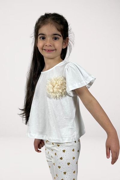 EMYTOF 100% Cotton T-Shirt and Leggings Set for Girls - Age 3-8