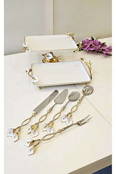 Genel Markalar 7 Parça Gala Model Ayaklı Sunum Seti Gold