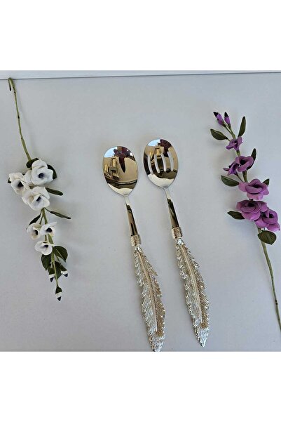 MaviDamla Silver Feather Model 5 Piece Service Set