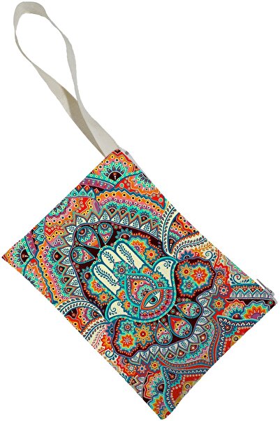 Beam Dijital Unisex Mandala Desenli Portföy Clutch Çanta