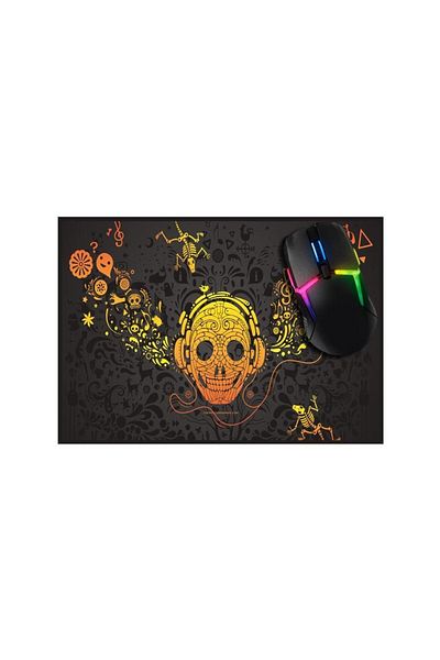 Beam Dijital Skull Media Gaming Mouse Pad