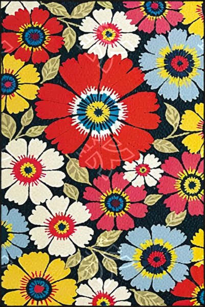Rugs Modern Halı قاعدة منسوجة متعددة الألوان وموضوعية زهرية وسجادة قابلة للغس...