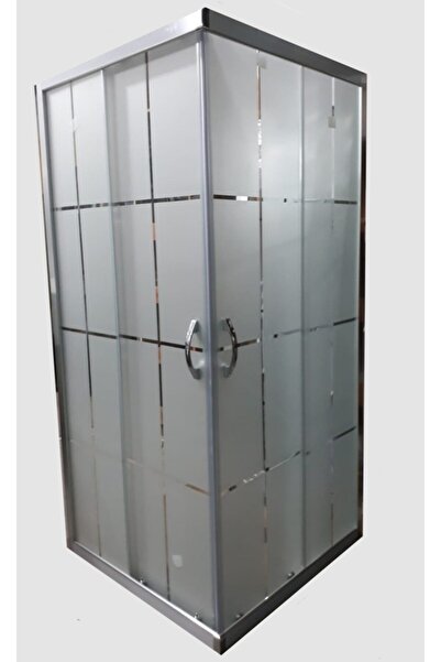 Pal 90x90 cm H:180 Parlak Profilli Desenli Cam Duşakabin