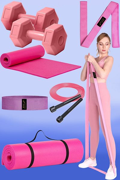 Ultio Spor Special Pilates Set Gymnastics Set Resistance Band Set Yoga Set Specially Designed Sports Set for All Exercises
