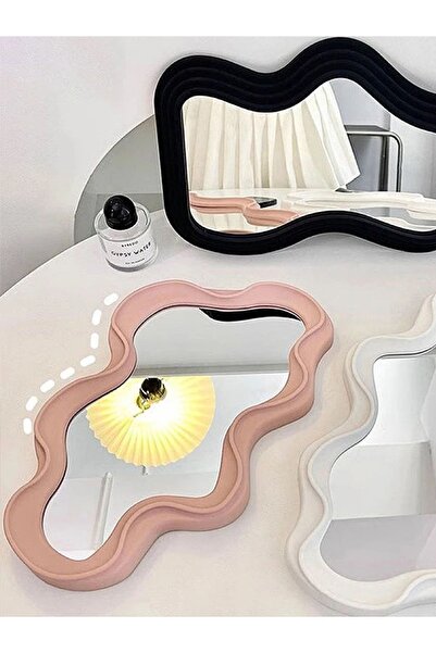 peony studio Dekoratif Ayna Plastik Çerçeveli Duvar Aynası Beyaz 41cm Cm002-wh