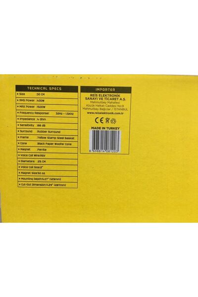 Soundmax Sx-fc12 1500w 30 Cm Kabinli Subwoofer Bas 3000w 4 Kanal Amfi Kablo Tk.