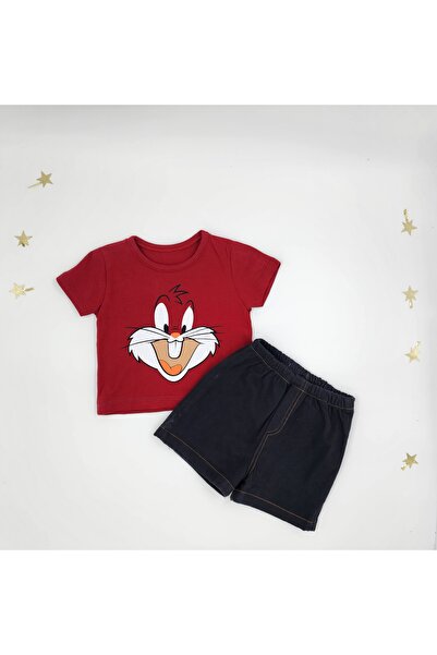 By Cwhr 100% Cotton Bugs Bunny Lakost Boy's T-Shirt Jeans Shorts Set Boy's Shorts Set