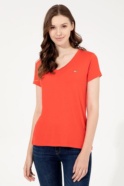 U.S. Polo Assn. Tricou roșu pentru femei