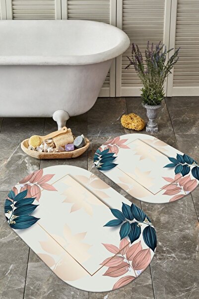 ALAADDİN CARPET Kaymaz Tabanlı Yıkanabilir 2 Li Set 60x100 50x60 Banyo Halısı...