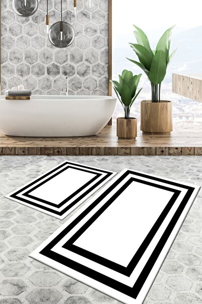 TulipDecorative Carpet Kaydırmaz Taban Yıkanabilir Leke Tutmaz 2 Li Set60x100...