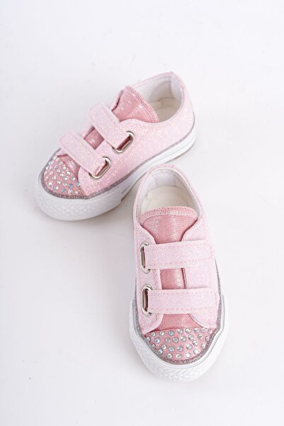Pabrik Yeni Sezon Taşlı Cırtlı Pembe Kız Çocuk Ayakkabı, Ortopedik Kız Çocuk Günlük Ayakkabı (21-30 Işıklı)