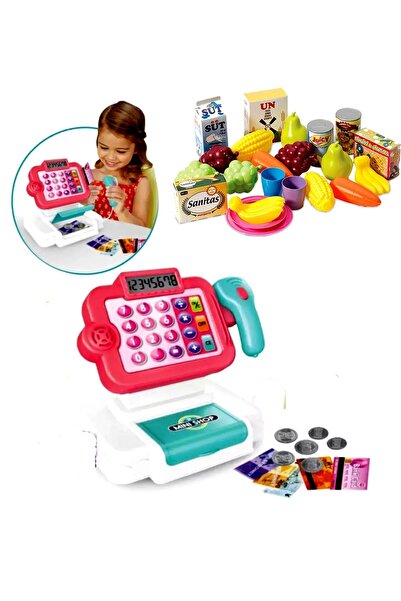 SAZE Sound and Light Touch Cash Register Fruit and Vegetables in Net Set of 2
