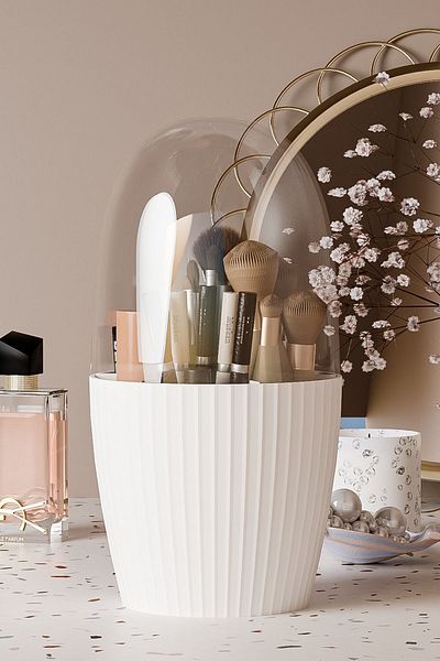 ECB Home Makeup Organizer with 7 Compartments - Multi-Purpose Brush Organizer and Organizer Box