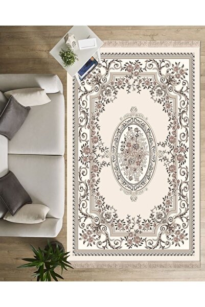 TulipDecorative Carpet Vintage Dijital Baskı Yıkanabilir Kaymaz Taban Leke Tu...