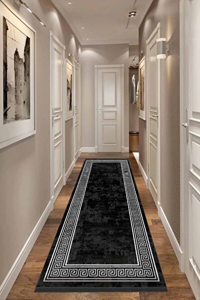 ALAADDİN CARPET Yıkanabilir Kaymaz Tabanlı Kesme Dijital Baskı Yolluk Leke Tu...