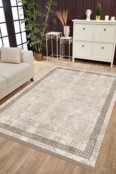 ALAADDİN CARPET Vintage Dijital Baskı Yıkanabilir Kaymaz Taban Leke Tutmaz Sa...