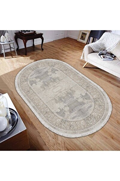 TulipDecorative Carpet Vintage Dijital Baskı Yıkanabilir Kaymaz Taban Leke Tu...