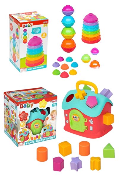 SAZE لعبة منزل بولتاك + مجموعة ألعاب برج صغيرة قابلة للفصل