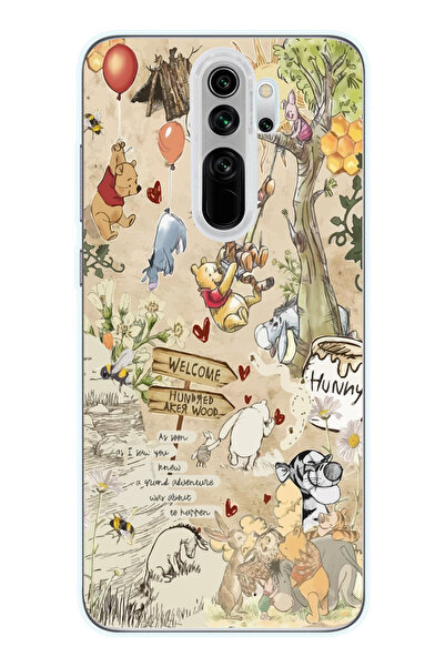 SUPER FRAME Xiaomi Redmi Note 8 PRO Uyumlu Winnie The Pooh Tasarımlı Şeffaf T...