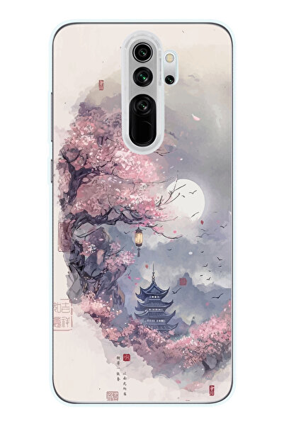 SUPER FRAME Xiaomi Redmi Note 8 PRO Uyumlu Sanatsal Manzaara Tasarımlı Şeffaf...