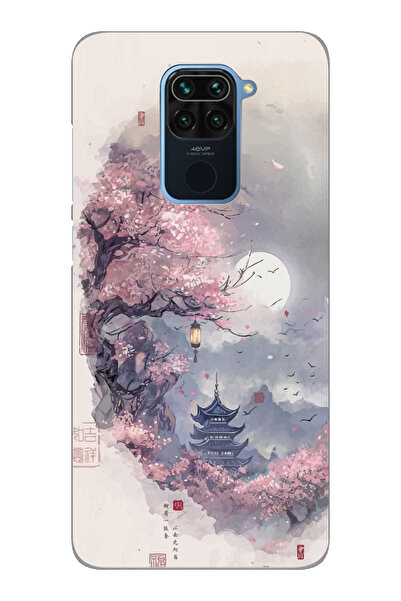 SUPER FRAME Xiaomi Redmi NOTE 9 Uyumlu Sanatsal Manzaara Tasarımlı Şeffaf Tel...