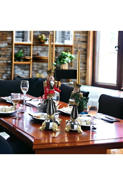 Sister Home Design Kurşun Asker Şamdan Seti, Kurşun Asker Mumluk, Fındıkkıran Şamdan, Dekor