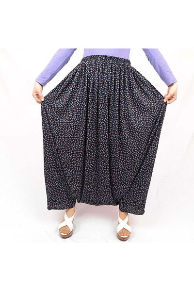 ÖZÖZKANLAR Women's Floral Local Violet Bottom Mesh Shalwar