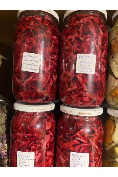 Aydın Enginar Köy Ürünleri 1 lt Restaurant Usulü Doğranmış Kırmızı Lahana Tur...