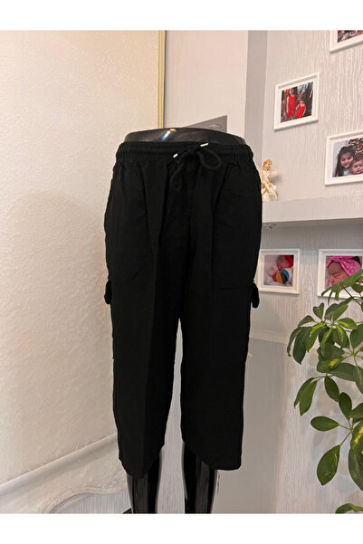 DENİZLİFE Unisex M-5XL beden %100 Natural Hambezi Keten Komando Cep  Kapri