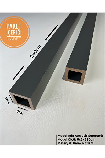 DekorVar (4ADET) Atrasit 5cm X 5cm X 280cm Seperatör Bölme