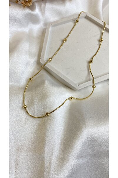 saren aksesuar قلادة سلسلة دوريكا نسائية بكعب فولاذي ذهبي