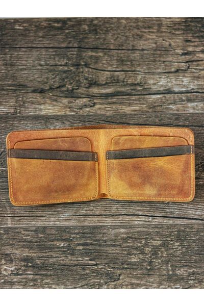matleather Genuine Leather 6 in 1 Minimal Wallet - Antique Brown