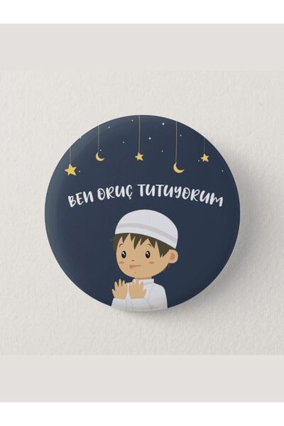 imzatasarım Ben Oruç Tutuyorum Rozeti Kız Erkek (10 Adet)