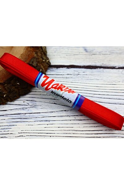 hemdemhediyelik 1 cm Kırmızı Gröğren Kurdele Tırtıklı 1 adet 10 metre