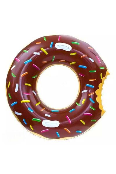 TUENGİ STORE 6-14 Years Old Swim Ring - Donut Bagel Inflatable, Sea Pool, with Handle, 76 cm