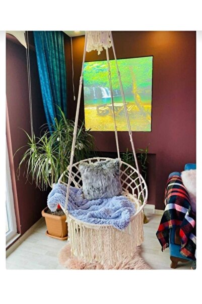 AslanButik Makrome Özel Örgü Salıncak Hamak Pamuk Ip 60 X 80