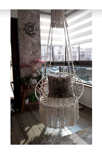 AslanButik Makrome Özel Örgü Salıncak Hamak Pamuk Ip 60 X 80
