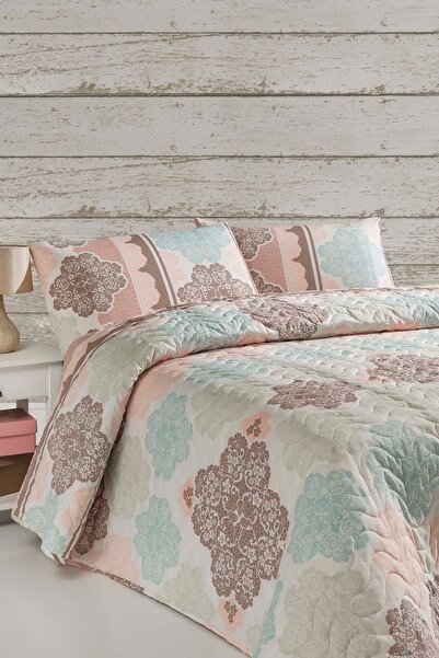 Enlora Home Kapitone Yatak Örtüsü Seti Çift Kişilik Andalucia Turkuaz