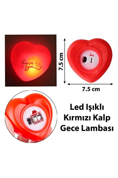 HEDİYEVİM Masaüstü Dekor Işıklı Kalp Led Gece Lambası Hediye
