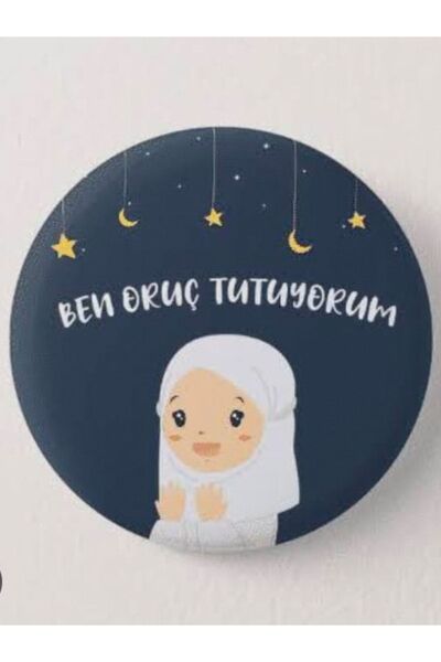 elitbaskı25 Elitbaskı Oruç Tutuyorum Rozeti Ramazan Hediyesi Çocuk (10 ADET)