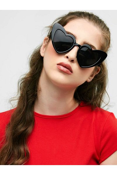 Makro Optik Cat Eye Black Heart Framed Special Design Lady Sunglasses