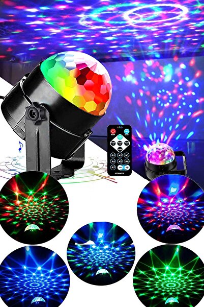 Modaba Disko Topu Kumandalı Sese Duyarlı Led Küre-lazer Işıklı Çok Renkli Parti Işığı