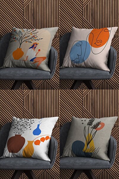 fdm desıgn غطاء وسادة مزخرف بتصميم مخصص مطبوع على الوجهين بتصميم مجردة وبسيط ...