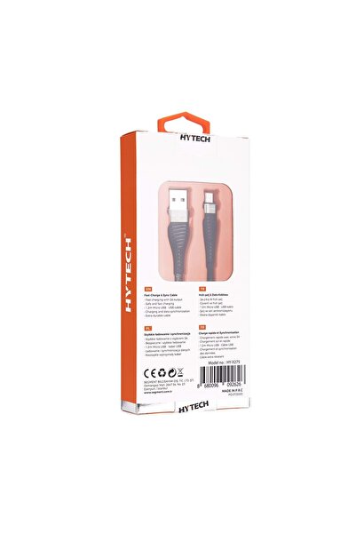 Hytech Hy-x275 1.2m 3a Micro Usb Kamuflaj Desenli Kılıflı Yeşil Data Sarj Kablosu