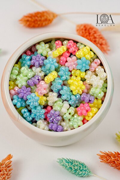 LANDOFACCESSORY 1. KALİTE RENKLİ AKRİLİK BONCUK - ÇİÇEK BONCUK 2-KOLYE,BİLEKL...