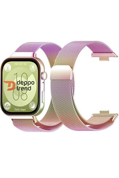 Deppo Trend Huawei Watch Fit 3 Uyumlu Kordon Mıknatıslı Ayarlanabilir Paslanm...