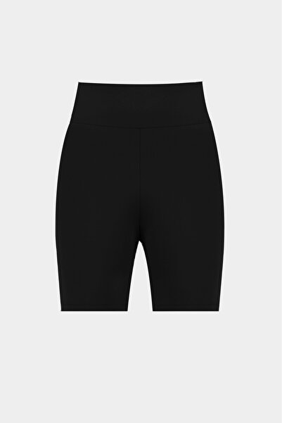 Vatkalimon Γυναικείο μαύρο κοντό σορτς ψηλόμεσο κολάν