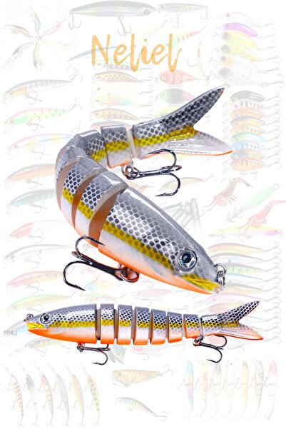 NELİEL 8 Eklemli 3d Görünümlü Spin Rapala 19gr 13,5cm Sahte Balık,maket Balık...
